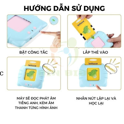 Máy đọc thẻ Flashcard song ngữ anh việt thông minh cho bé 112 thẻ 244 từ vựng KG133 - Hàng chính hãng