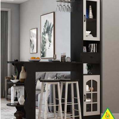 Quầy bar mini, quầy bar kiêm vách ngăn phòng khách nhà bếp 4VQB02 ( Không kèm ghế )- NỘI THẤT LẮP RÁP VIENDONGADV