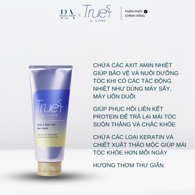 Mặt nạ ủ tóc chăm sóc tóc nhiệt Truest by S FREE Acid&Heat Care Hair Mask