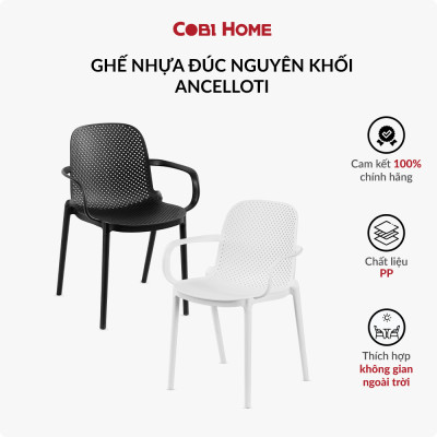 GHẾ NHỰA ĐÚC XẾP CHỒNG CÓ TAY VỊN