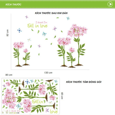 Decal dán tường Hoa mùa xuân AmyShop DH096 ( 92 x 130 cm)