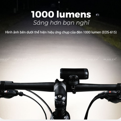 Đèn xe đạp chống nước UH-1000 3 bóng 1000 Lumens có led ban ngày, đèn trước xe đạp sạc USB Type-C, hợp kim nhôm (không kèm pad đỡ dài), đủ phụ kiện - Mai Lee