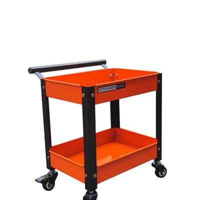 Xe đẩy dụng cụ mini 2 tầng có tay nắm thép sơn tĩnh điện