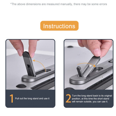 Giá đỡ laptop tản nhiệt dành cho máy tính macbook hợp kim nhôm dạng dán siêu gọn - Hàng chính hãng