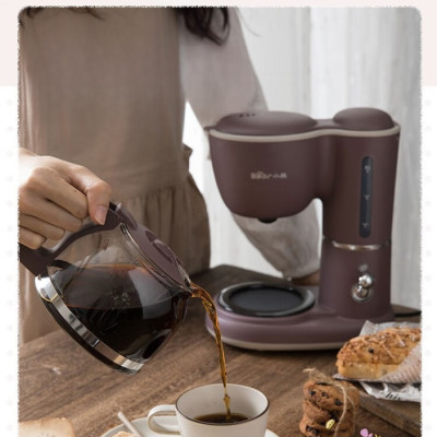 Máy Pha Cà Phê Mini Gia Đình Bear KFJ-403 Dung Tích 600 ML Công Suất 550 W - Hàng Chính Hãng