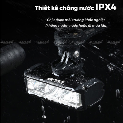 Đèn xe đạp chống nước UH-1000 3 bóng 1000 Lumens có led ban ngày, đèn trước xe đạp sạc USB Type-C, hợp kim nhôm (không kèm pad đỡ dài), đủ phụ kiện - Mai Lee