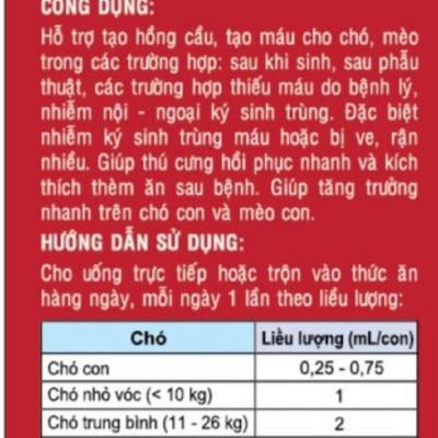 Siro Bio Vita Fer tạo máu, bổ sung vitamin và khoáng chất cho chó mèo