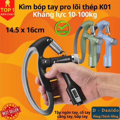 Kìm Bóp Tay Pro Đếm Số Điện Tử Dụng Cụ Kháng Lực Tập Cơ Bắp Cổ Tay Tại Nhà Điều Chỉnh Lực 10-100kg Chính Hãng