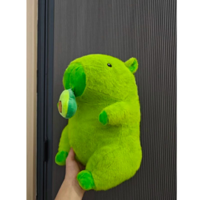 Thú nhồi bông capybara ăn bơ cute - Size từ 30cm đến 50cm - Quà tặng chuột lang nước xanh bơ êm mịn.