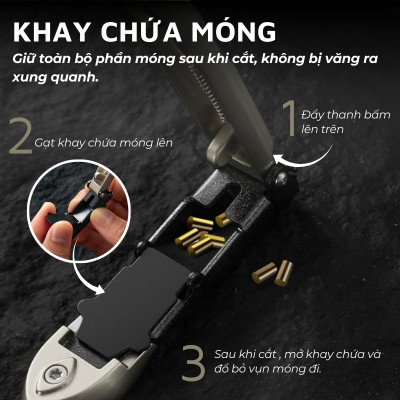 Bấm móng tay DandiHome Power cao cấp bằng thép 420J2 sắc bén, chống gỉ