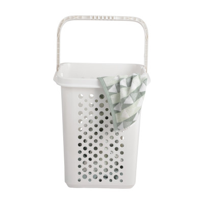 Giỏ Đựng Đồ Đa Năng Có Bánh Xe Màu Trắng 50X37X64 Cm | Index Living Mall | Nội Thất Thái Lan