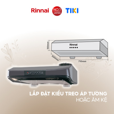 Máy hút mùi 70cm Rinnai RI-H7(Vt-G) ống thoát 161W - Hàng chính hãng.