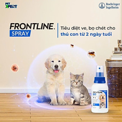 Xịt ve rận FRONTLINE SPRAY- Phòng và Diệt Ve Rận, Bọ Chét cho Chó Mèo (100ml)
