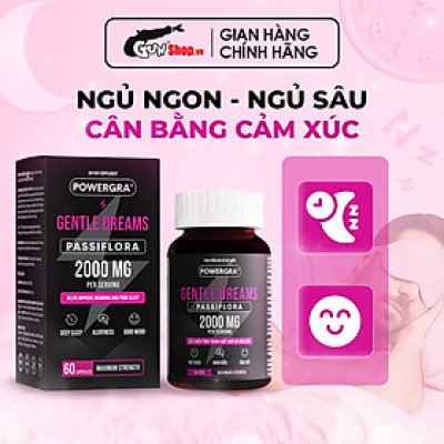 Viên uống cải thiện tình trạng mất ngủ và ngủ kém Powergra Gentle Dreams - Hộp 60 viên