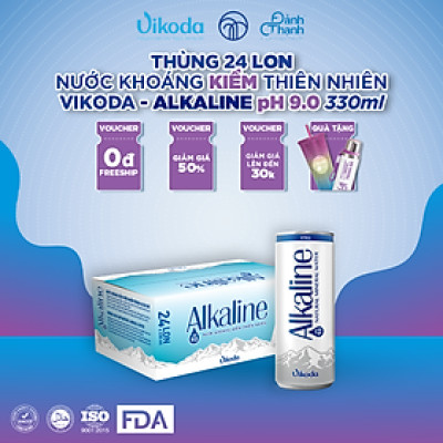 Nước khoáng kiềm thiên nhiên Vikoda - Alkaline 330ml