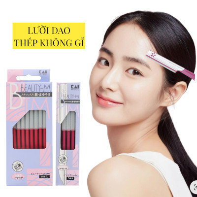 Dao Cạo Lông Mày Cán Dài Lưỡi Dao Thép không Gỉ Kai Beauty M-07422