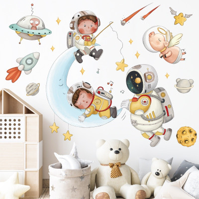 Sticker Giấy Dán Tường Decal Dán tường Tranh Dán Tường Trang Trí Tường Mẫu Em Làm Phi Hành Gia ZH91