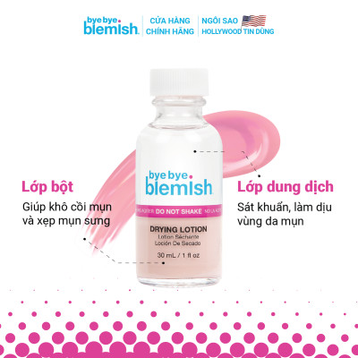 Chấm Mụn Giảm Mụn Nhanh Sau 1 Đêm Dành Cho Mụn Trắng, Sưng Đỏ Bye Bye Blemish Original Drying Lotion 30ml