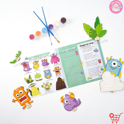 Đồ Chơi Tranh Gỗ Lalala Baby Tô Màu Kèm Màu Nước, Cọ và Truyện Kể I Paint I Play! Cho Bé Từ 3 Tuổi