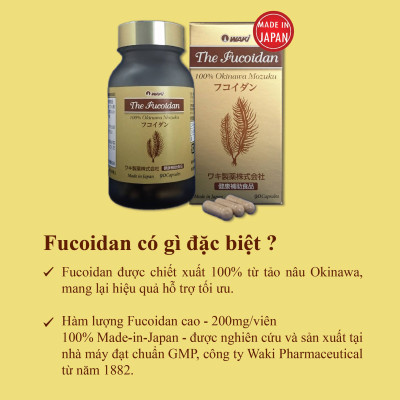 The Fucoidan - 100% Chiết Xuất Tảo Nâu Okinawa Nhật Bản Waki (90 Viên / Chai)