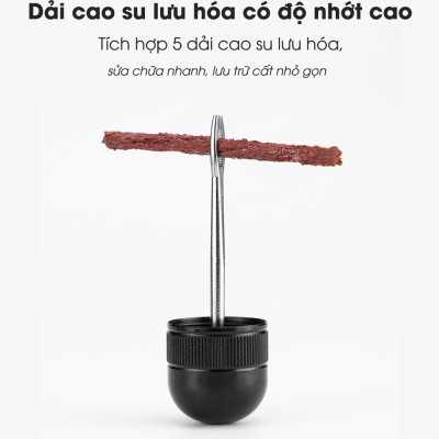 Vá Lụi Mini Xe đạp cho lốp xe không săm bỏ túi CB-9904 chất liệu nhôm nguyên khối, chắc chắn, chiều dài chỉ 9.6cm (tặng kèm thêm 5 sợi vá)  - Mai Lee