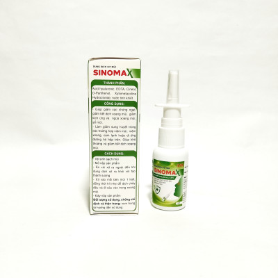 Dung Dịch Xịt Mũi Sinomax, Giúp Giảm Ngạt Mũi, Chảy Nước Mũi, Giảm Kích Ứng, Ngứa Mũi, Viêm Xoang Mũi – Lọ Xịt 15Ml