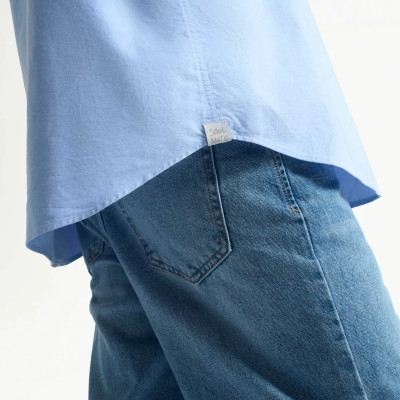 Áo sơ mi nam tay dài oxford trơn xanh nhạt form loose - RT 10F24SHL008 | ROUTINE CÀ MAU