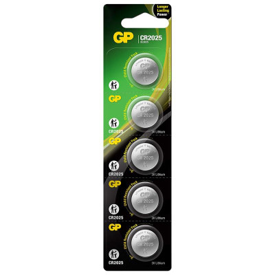 Vỉ 5 Pin Cúc Áo GP Lithium Coin Battery 3V - GP CR2025-2CPU5