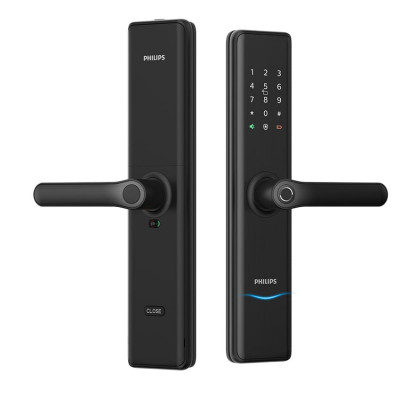 Bộ khóa cửa thông minh Bluetooth, vân tay, thẻ từ, mật khẩu và chìa cơ Philips DDL7300 - Hàng nhập khẩu