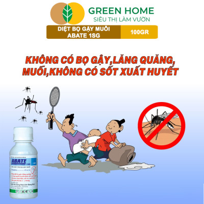 Chế Phẩm Diệt Bọ Gậy, Muỗi Greenhome, Abate 1SG, Chai 100Gr, Ngắn Ngừa Bệnh Sốt Xuất Huyết, Sốt Rét
