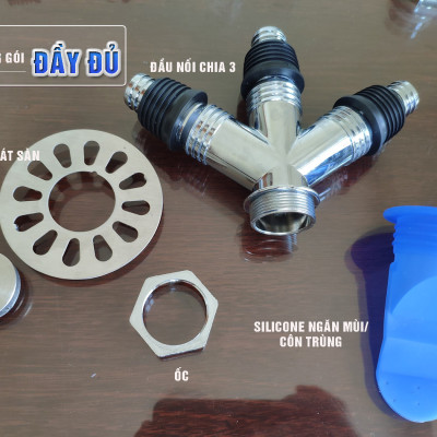 Bộ thoát nước máy giặt, thoát nước thải, nước thoát sàn nhà tắm, vệ sinh kiêm chống mùi hôi, ngăn côn trùng trào ngược – Bộ chia 3, MIHOCO 31