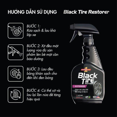 Dung Dịch Dưỡng Đen Bóng Vỏ Lốp Ô Tô SUPERONE Black Tire Restorer - Exterior SOUTHWALL A203