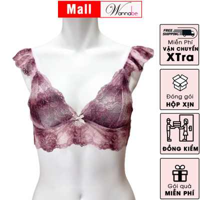 Áo ngực brallet WANNABE ANR08 áo chíp không mút, không gọng, thoải mái với ren dây vai cánh tiên nữ tính điệu đà