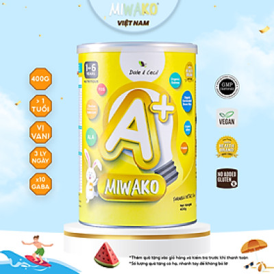 Sữa Công Thức Hạt Thực Vật Hữu Cơ Miwako A+ Vị Vani Hộp 400g x 1 Hộp - Miwako Việt Nam
