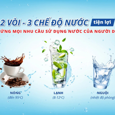 Máy lọc nước Sanaky Inverter VH-6210VD3 - 2 vòi – 3 chế độ nước Nóng – Lạnh – Nguội tiện lợi Núm nặn, vòi nước inox an toàn sử dụng- Hàng chính hãng