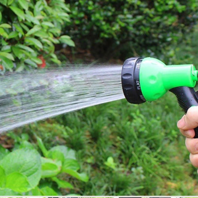 Vòi phun xịt nước rửa xe tưới cây tăng áp 8 chế độ 815621-1 (dây vàng dẹt-nối đen)