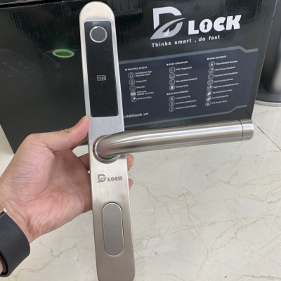 Khóa cửa vân tay điện tử thông minh cao cấp dùng app cửa nhôm kính, cửa thép và cửa hệ 55 Vát Cạnh, khóa cửa Smart Lock bảo hành 30 tháng chống nước Chính Hãng DILLOCK DLF2