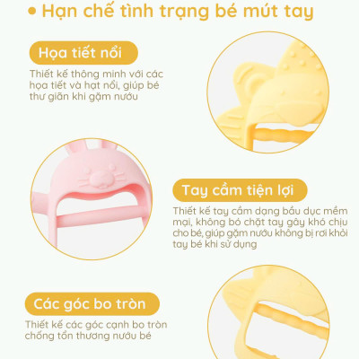 Gặm nướu cho bé từ sơ sinh SILIPOT BEBE mềm, chất liệu platinum silicone, an toàn cho bé, không BPA, chịu nhiệt 250 độ