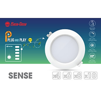 [Combo Smart Local 8] Combo chiếu sáng thông minh gồm 8 đèn Downlight AT16.RM 90/7W (hoặc AT16.RM 110/9W) và 1 bảng điều khiển không dây