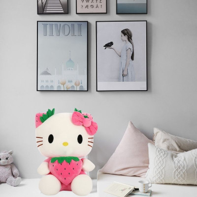 Gấu Bông Mèo Kitty Ôm Dâu Tây Siêu Hot Siêu Cưng (22cm--->50cm) Hàng Cao Cấp Loại 1 Chất Lượng Cao, An Toàn Cho Trẻ Nhỏ
