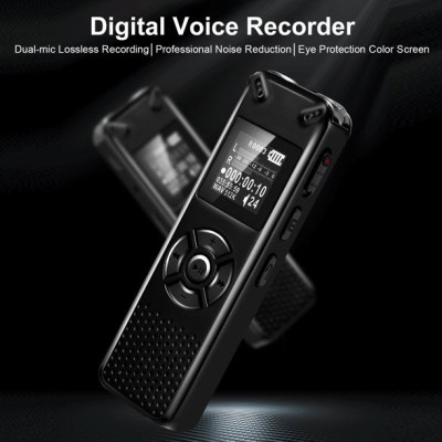 ROGTZ - Máy Ghi Âm Chuyên Nghiệp V91 Chip Xử Lý ATJ21275 Bộ nhớ 8Gb Loa ngoài Mic Thu Âm Kép Định dạng Nhiều chế độ ghi âm Ghi MP3/Wav Hỗ trợ Thẻ Nhớ Ngoài Màn hình LCD Pin 410mAh Thời gian Ghi 581 Giờ Mật Khẩu Bảo Vệ Hỗ trợ Đa Ngôn Ngữ - Hàng Chính Hãng