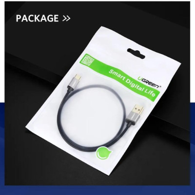 Ugreen UG30880US174TK 1M 3A Màu Đen Cáp USB TypeC sang USB 2.0 Hỗ trợ sạc nhanh dây bên Nylon - HÀNG CHÍNH HÃNG