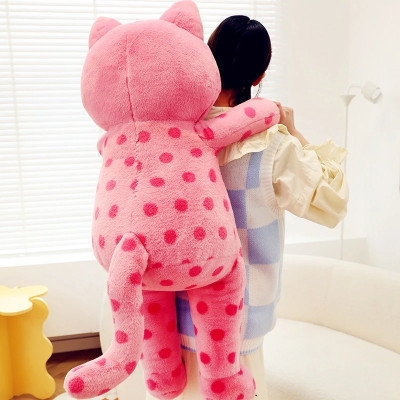 Thú nhồi bông mèo hồng chấm bi mặt quạo - Size từ 60cm đến 1m - Quà tặng gấu bông mèo giận dỗi mắt liếc dễ thương.