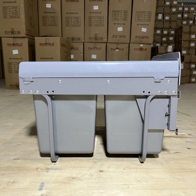 Thùng rác đôi âm tủ/gắn cánh ray giảm chấn, kích thước 400 mã GAC thương hiệu Gerari