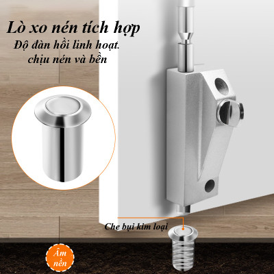 Chốt Khóa Cửa Âm Sàn KUNBE Chốt Núm Xoay Và Kèm Chìa Tích Hợp Lò Xo Bật