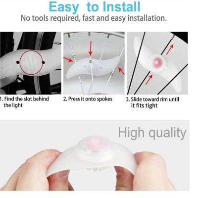 Đèn LED gắn căm xe đạp, chống thấm nước, dễ gắn vào xe - Hàng chính hãng