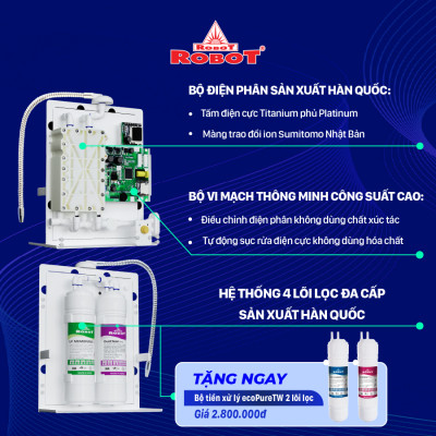 Máy Lọc Nước Điện Giải Ion Kiềm ROBOT ionMega 97 - Hàng Chính Hãng
