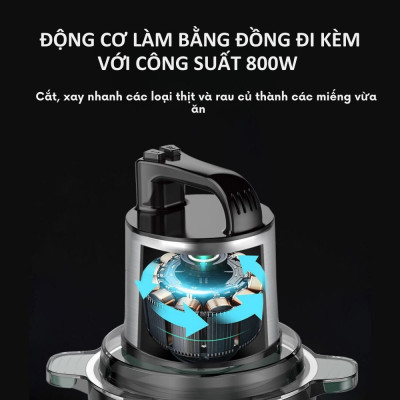 Máy xay thịt, máy xay tói ớt đa năng công suất mạnh mẽ 800W SOKANY SK-7028, dung tích 4L, cối INOX 304 - HÀNG CHÍNH HÃNG