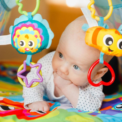 Thảm chơi đường hầm Honey Bee Bear Playgro, cho bé sơ sinh đến 24 tháng