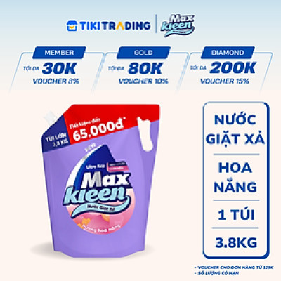 Túi Nước Giặt Xả Maxkleen Hương Hoa Nắng (3.8kg)
